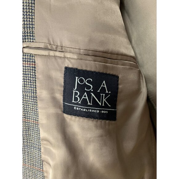 Jos. A. Bank Mens 42R Brown Plaid Wool Blazer Jacket Two-Button RN10222 EUC - Picture 2 of 9